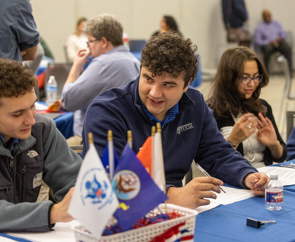 Schick and other students at a UTulsa legal clinic for military veterans.
